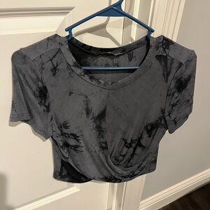 Gray Tie-Dye Women's Top